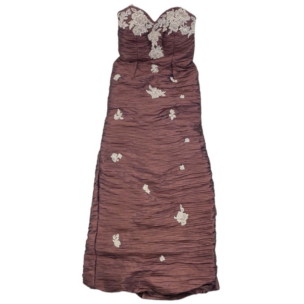 Jovani Sweetheart Strapless Beaded Gown Dress Small Bronze - Picture 9 of 16